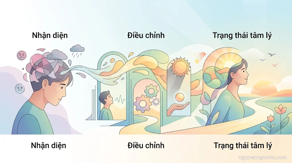 Hình ảnh minh họa quản lý cảm xúc - từ nhận diện đến điều chỉnh trạng thái tâm lý